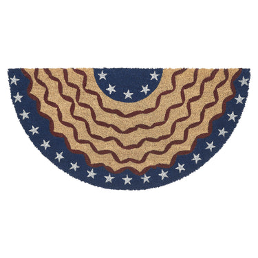 Bunting Flag Coir Rug Half Circle 16.5x33 VHC Brands